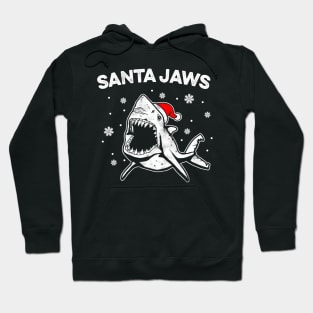 Santa Jaws Funny Shark Santa Hat Pajamas Christmas Hoodie